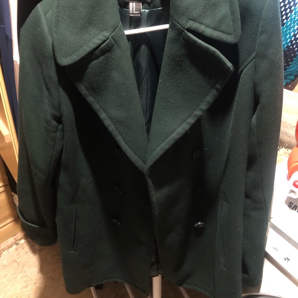 Beautiful Royal Green Peacoat - Picture 2 of 4